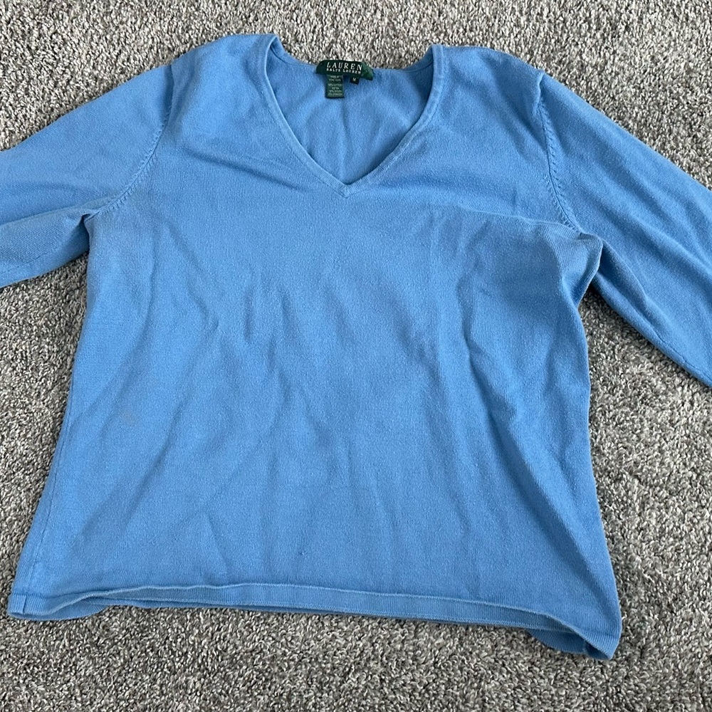 Ralph Lauren Blue V-Neck Sweater